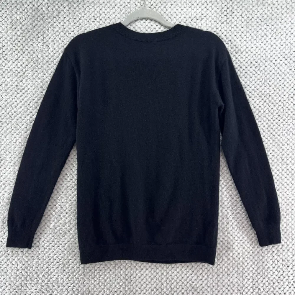 Talbots Cashmere Sweater Womens S Black V-Neck Classic Basics Capsule